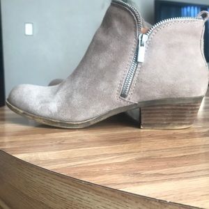 Lucky brand grey suede zipper bartalino booties